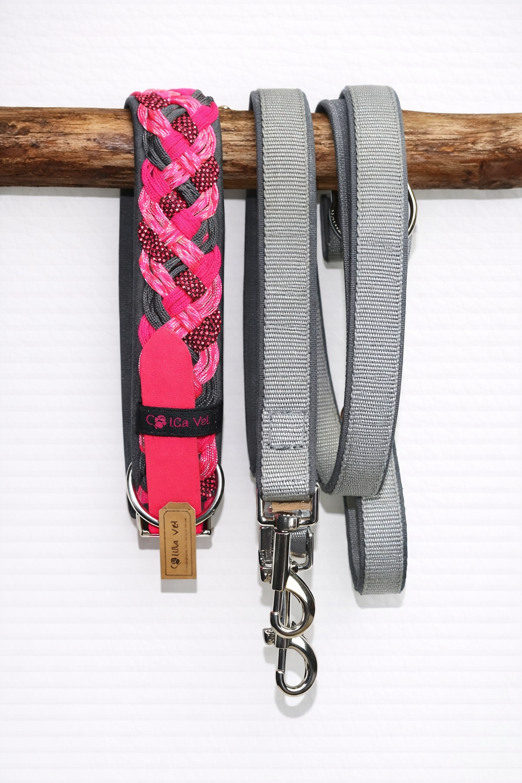 Paracordhalsband gepolstert in pink verstellbar