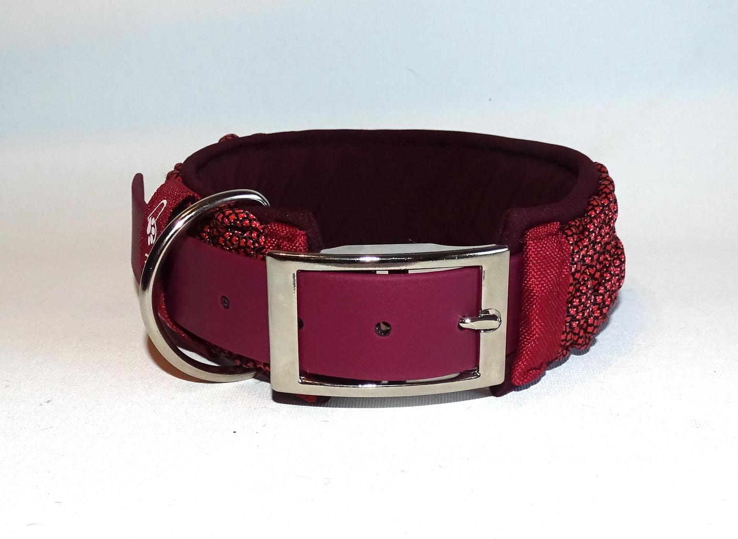 Paracordhalsband Softshell gepolstert Bordeaux verstellbar