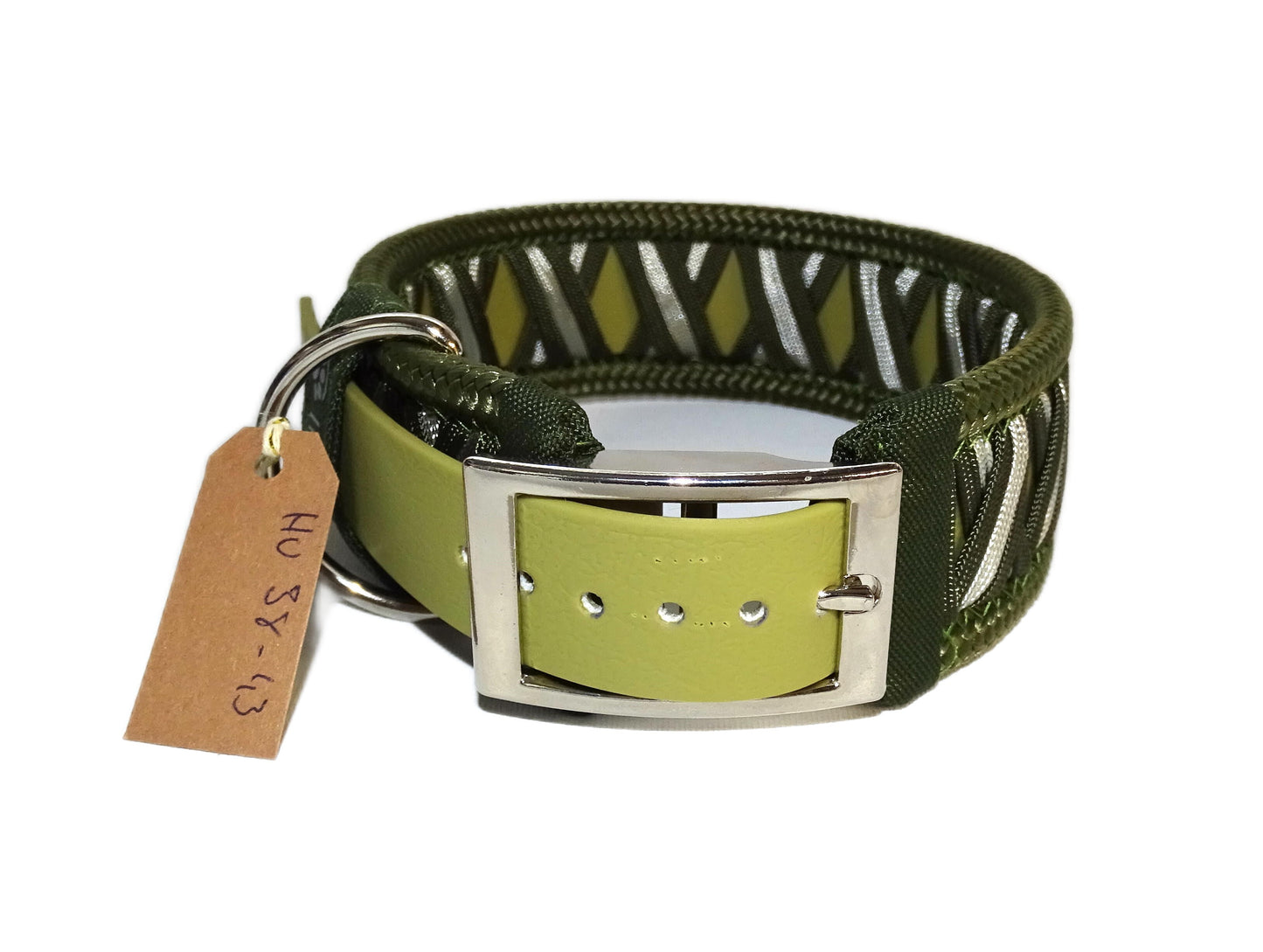 Funny Biothane Halsband Olive verstellbar