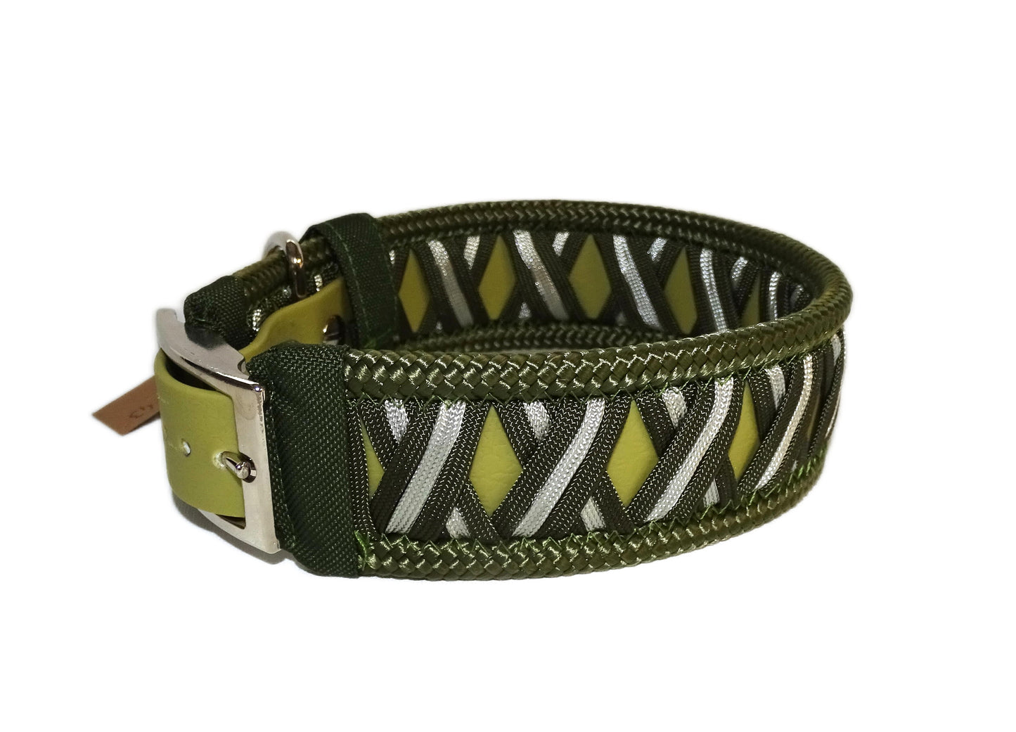 Funny Biothane Halsband Olive verstellbar