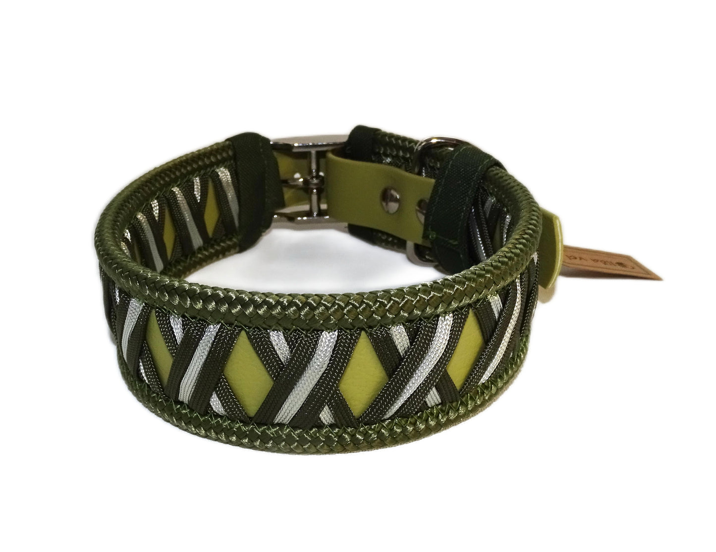 Funny Biothane Halsband Olive verstellbar