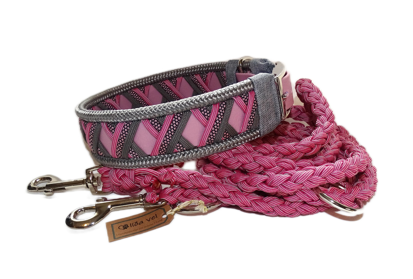 Funny Biothane Halsband Rosa verstellbar