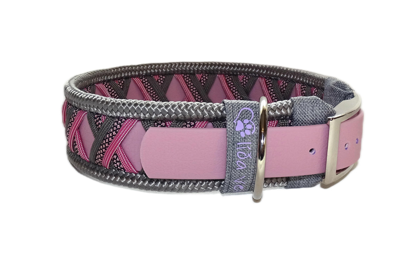Funny Biothane Halsband Rosa verstellbar