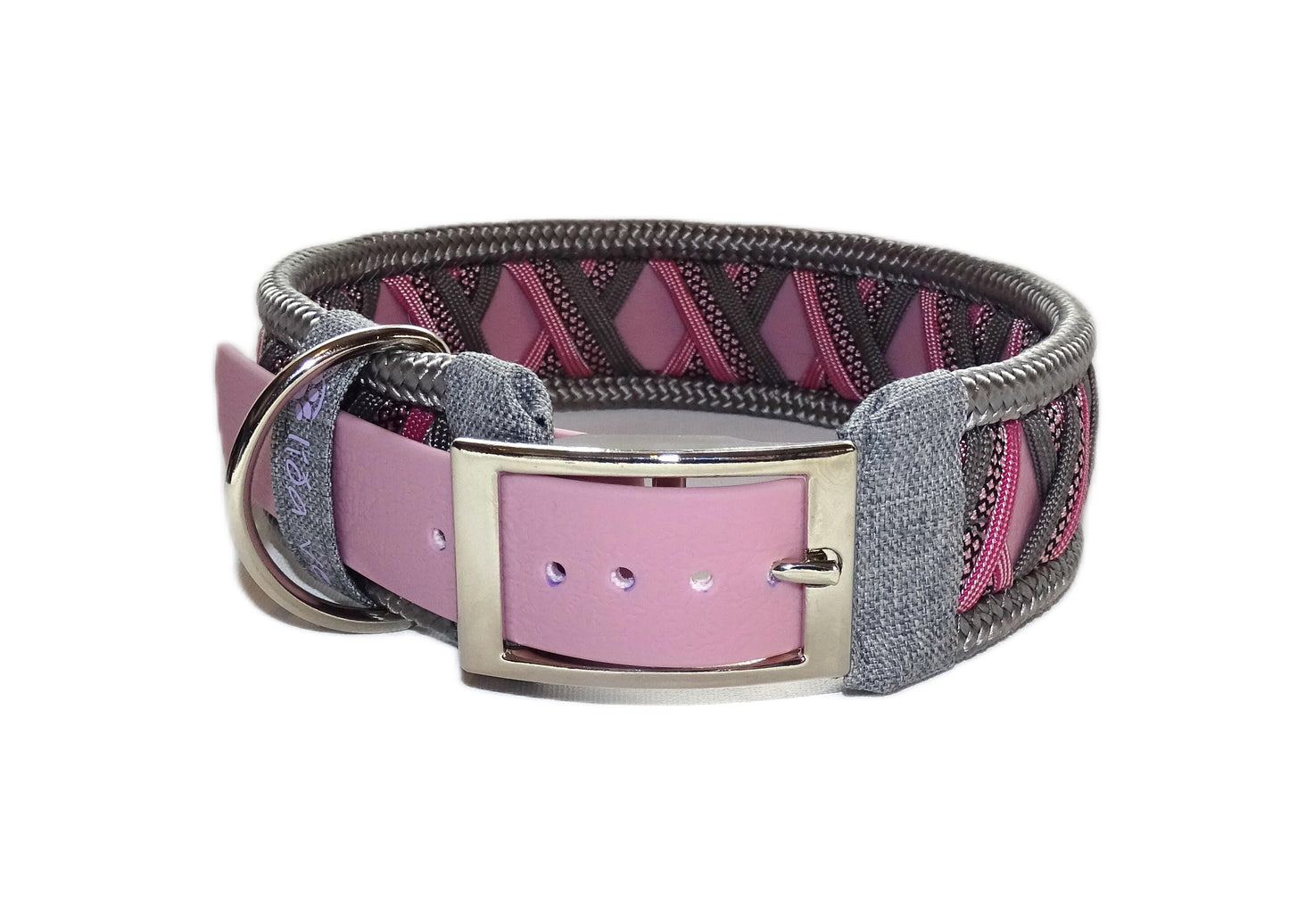 Funny Biothane Halsband Rosa verstellbar