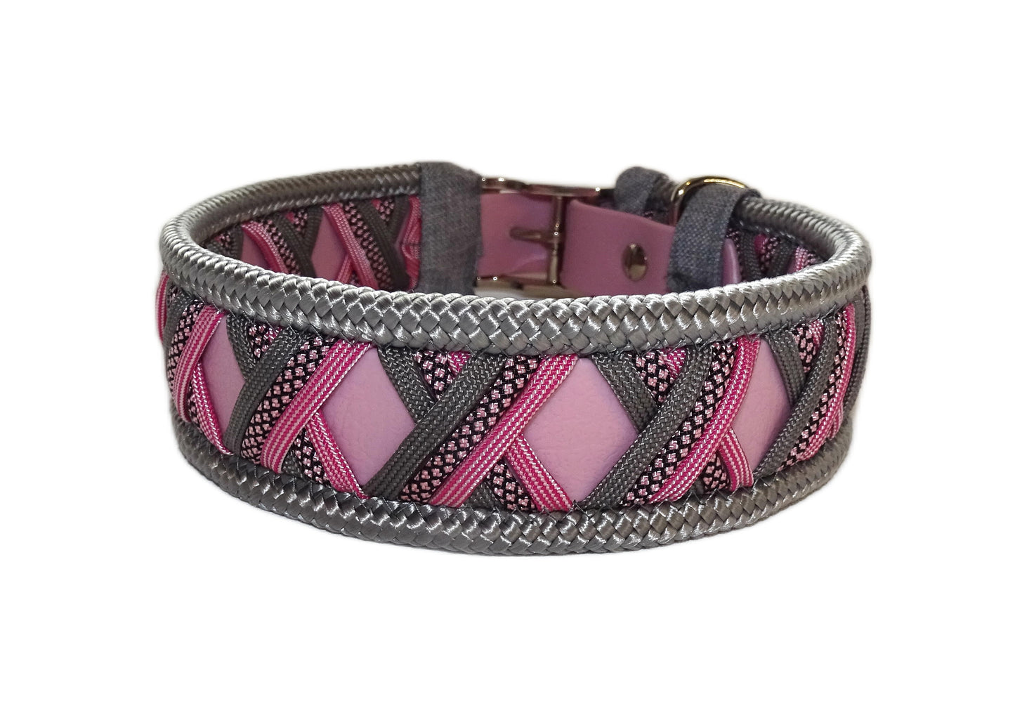Funny Biothane Halsband Rosa verstellbar