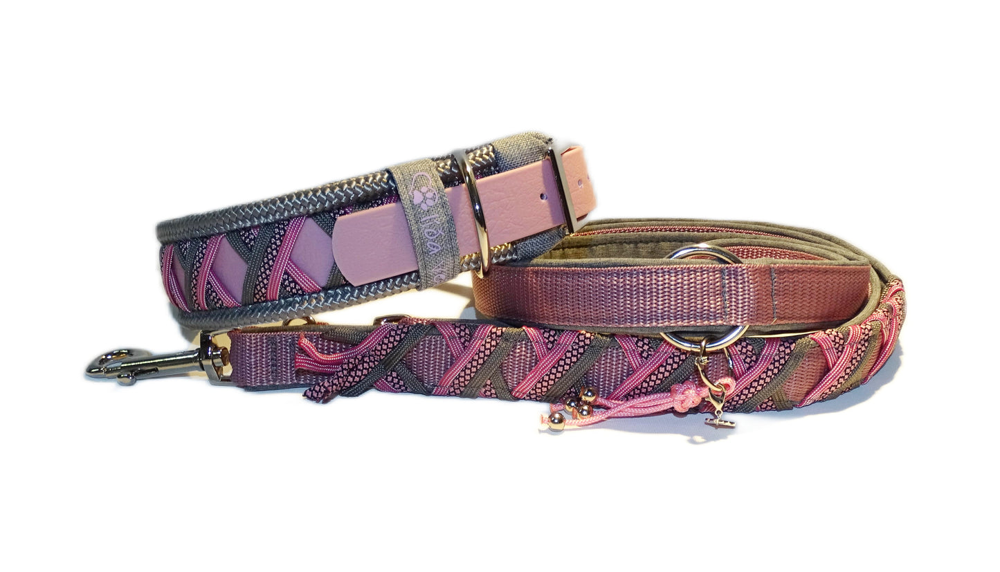 Funny Biothane Halsband Rosa verstellbar