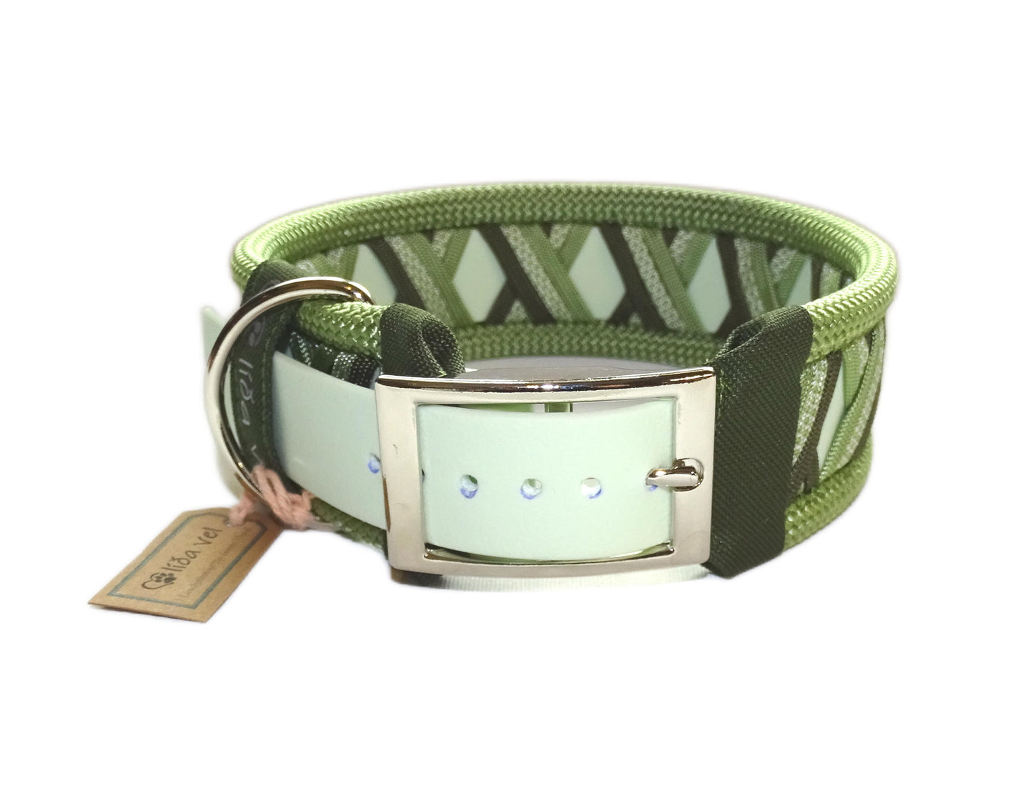 Funny Biothane Halsband Grün verstellbar
