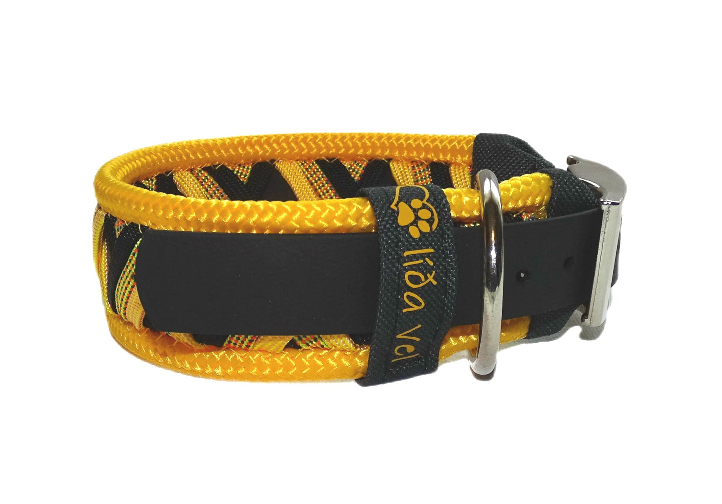 Funny Biothane Halsband Gelb verstellbar