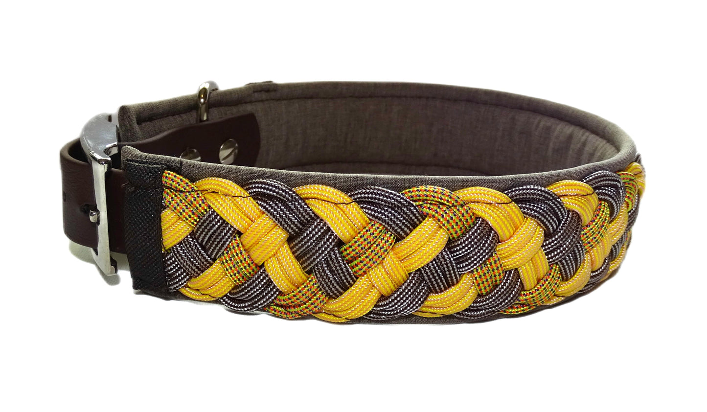 Paracordhalsband gepolstert Gelb verstellbar