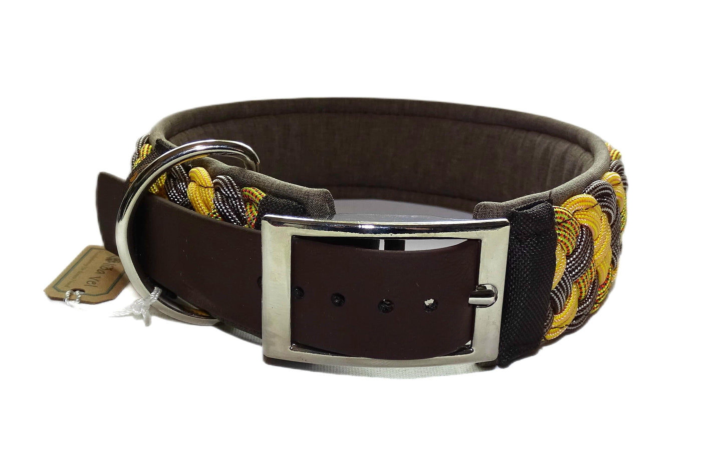 Paracordhalsband gepolstert Gelb verstellbar