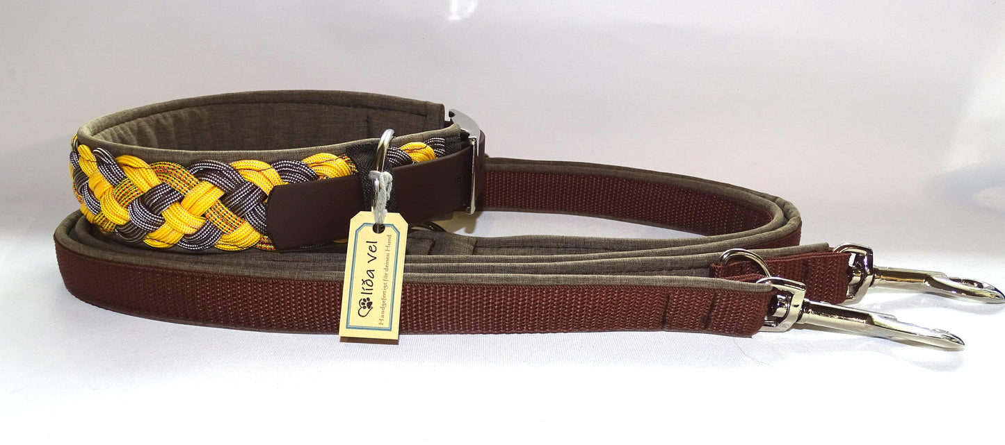 Paracordhalsband gepolstert Gelb verstellbar