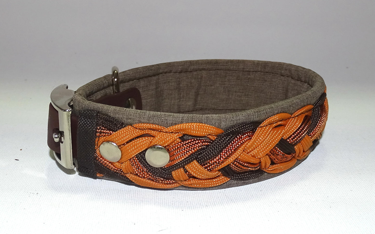 Paracordhalsband gepolstert Cognac