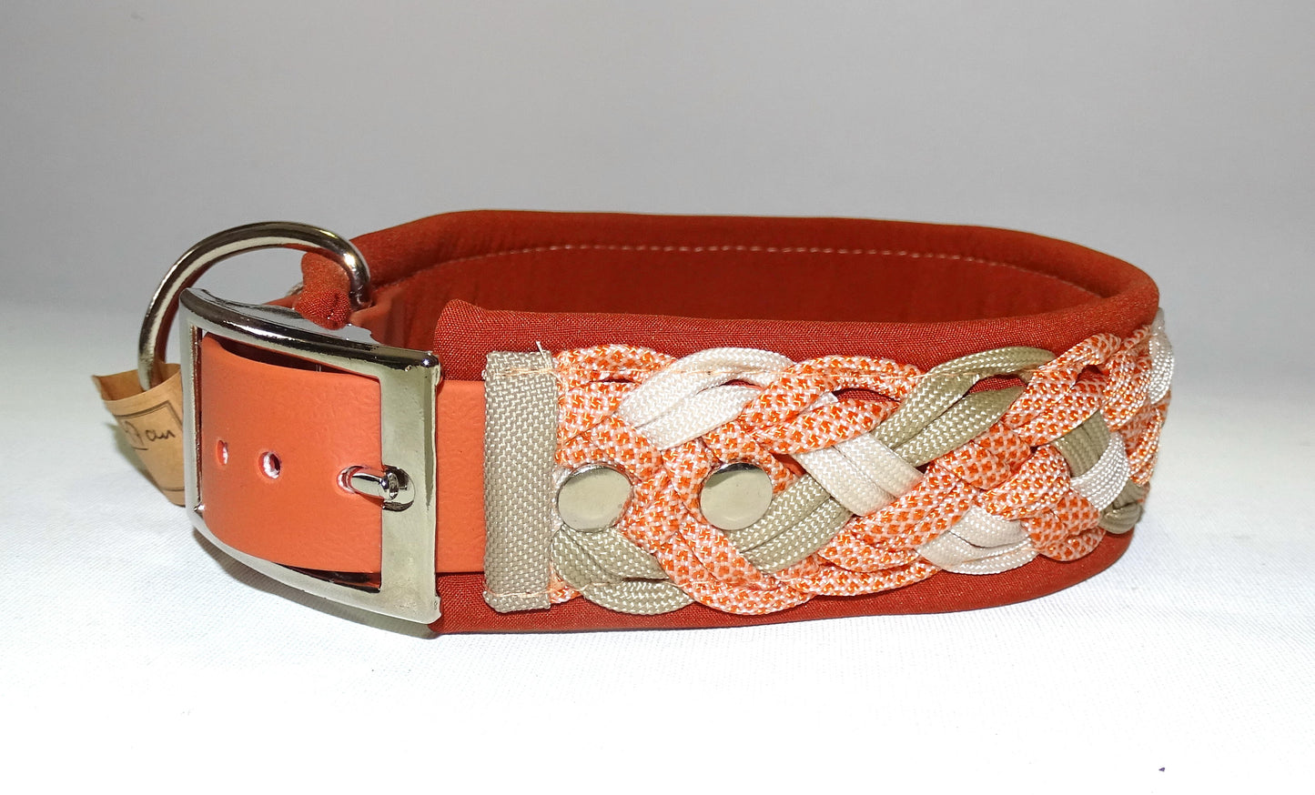 Paracordhalsband Softshell gepolstert Orange verstellbar