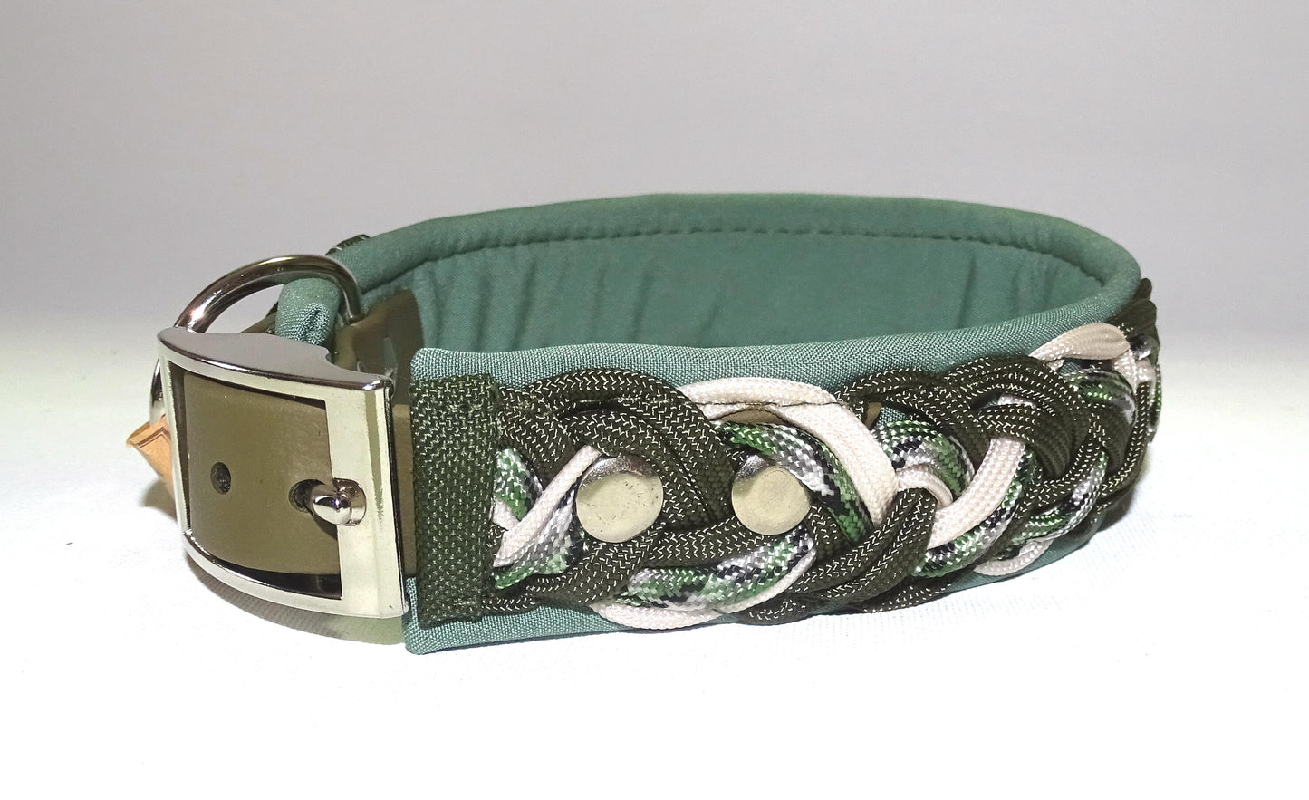 Paracordhalsband gepolstert Olive