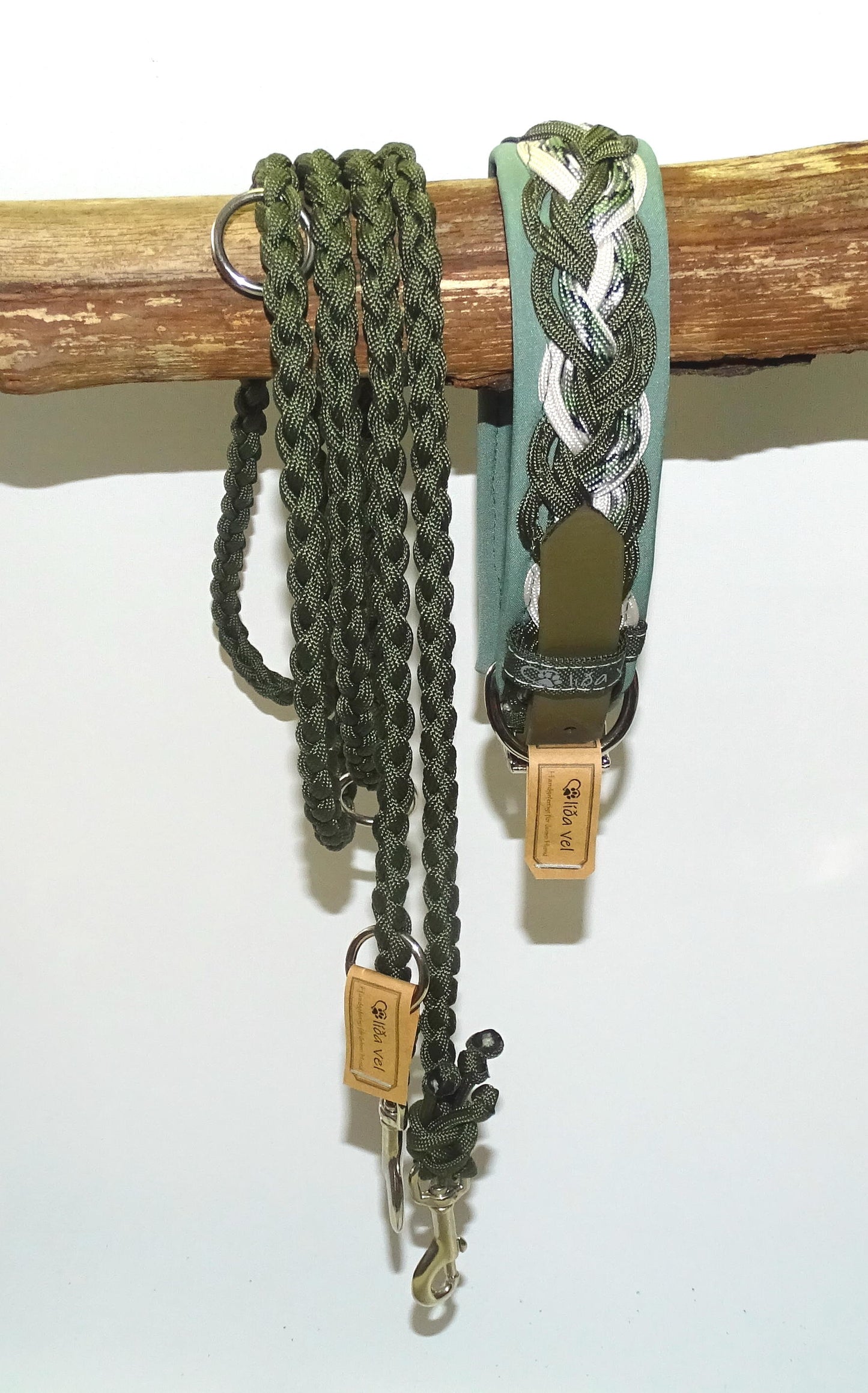 Paracordhalsband gepolstert Olive