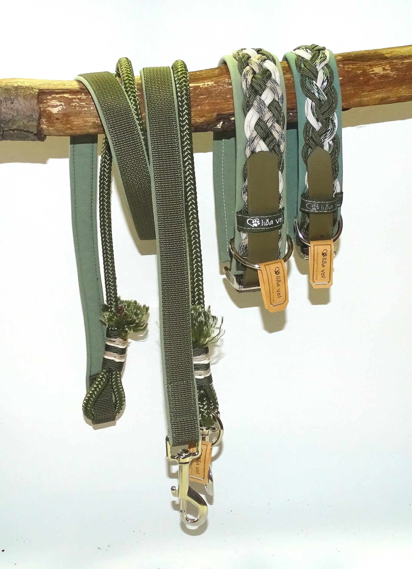 Paracordhalsband gepolstert Olive
