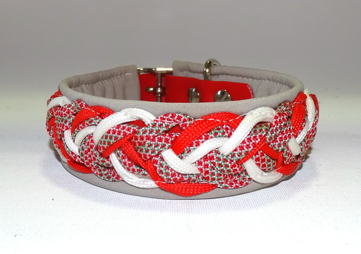 Paracordhalsband gepolstert Rot