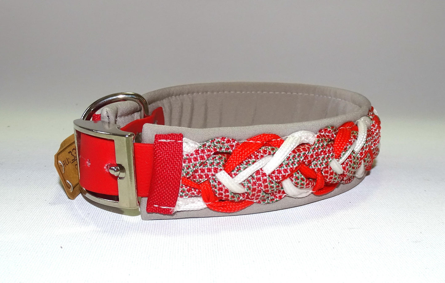 Paracordhalsband gepolstert Rot