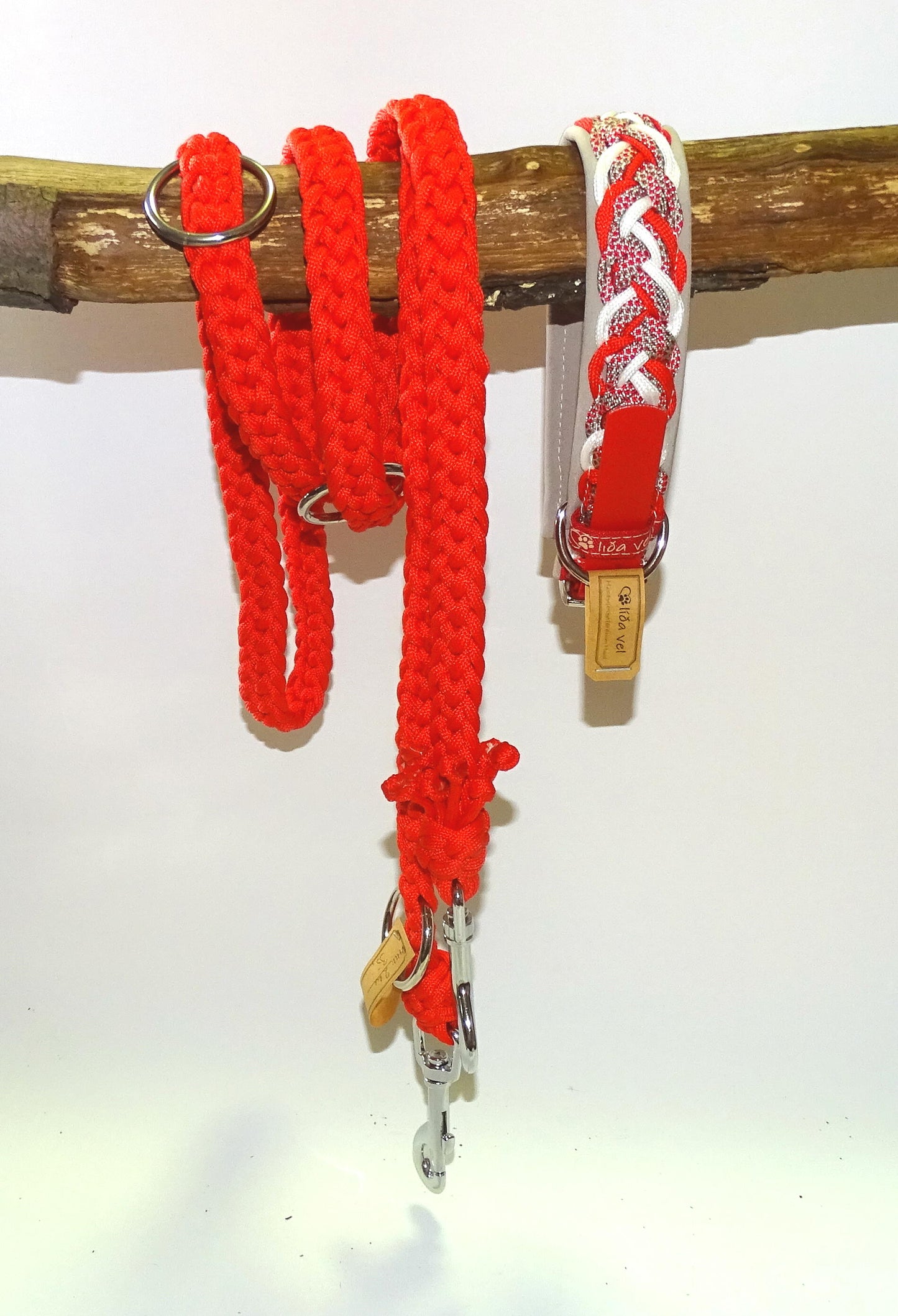 Paracordhalsband gepolstert Rot