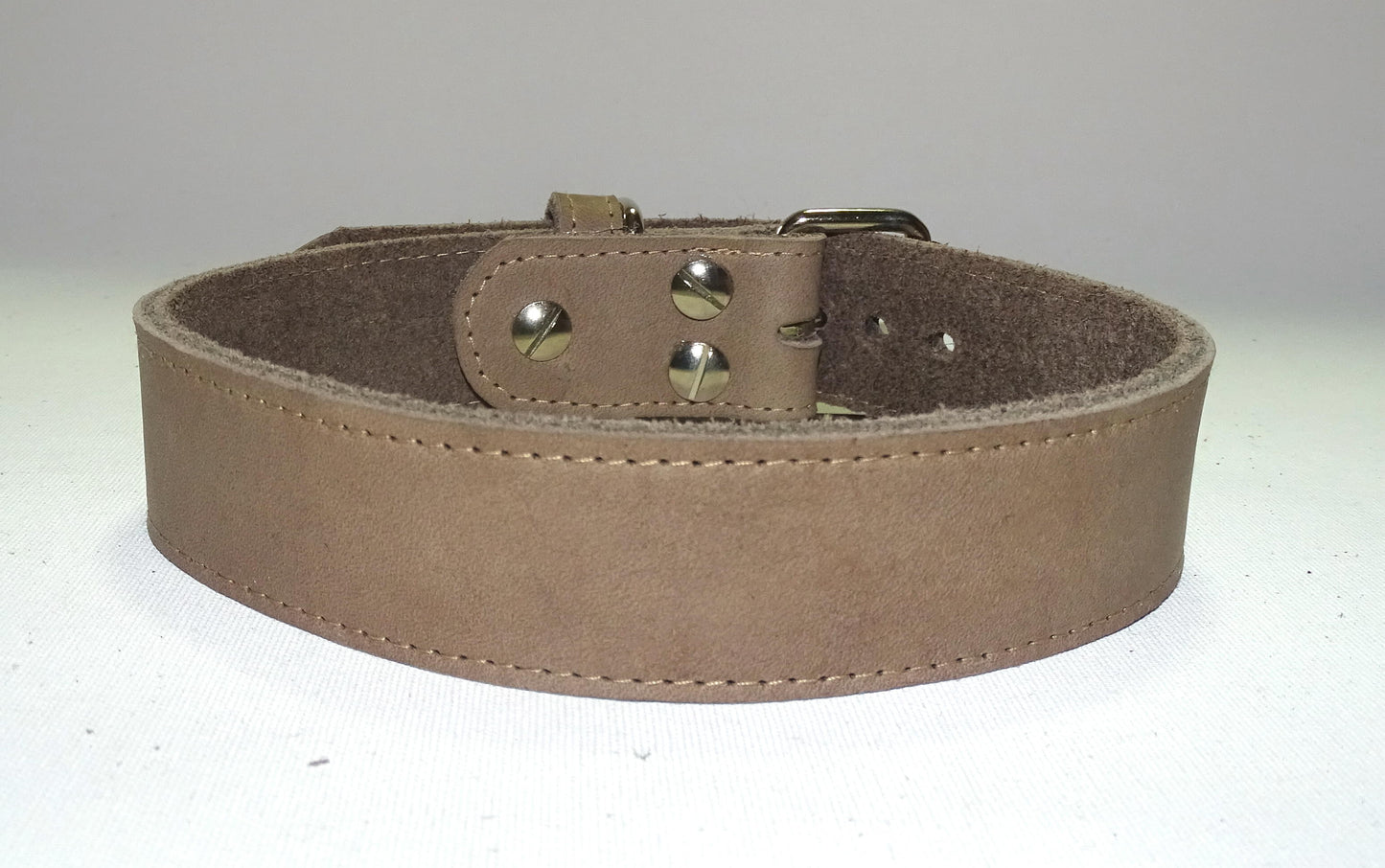 Fettlederhalsband Taupe