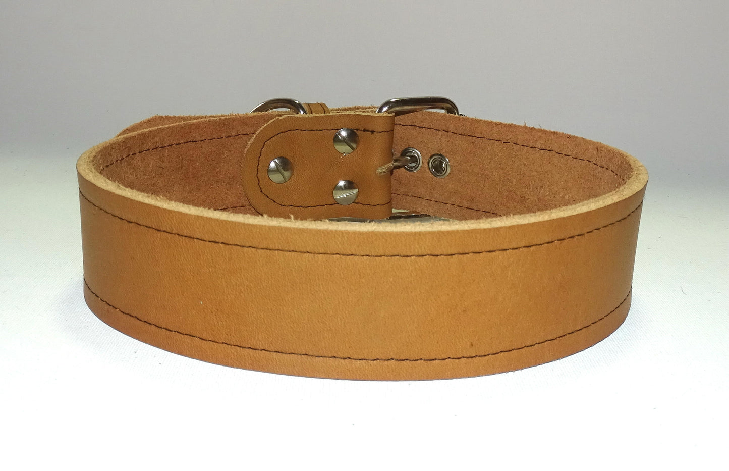 Fettlederhalsband Camel
