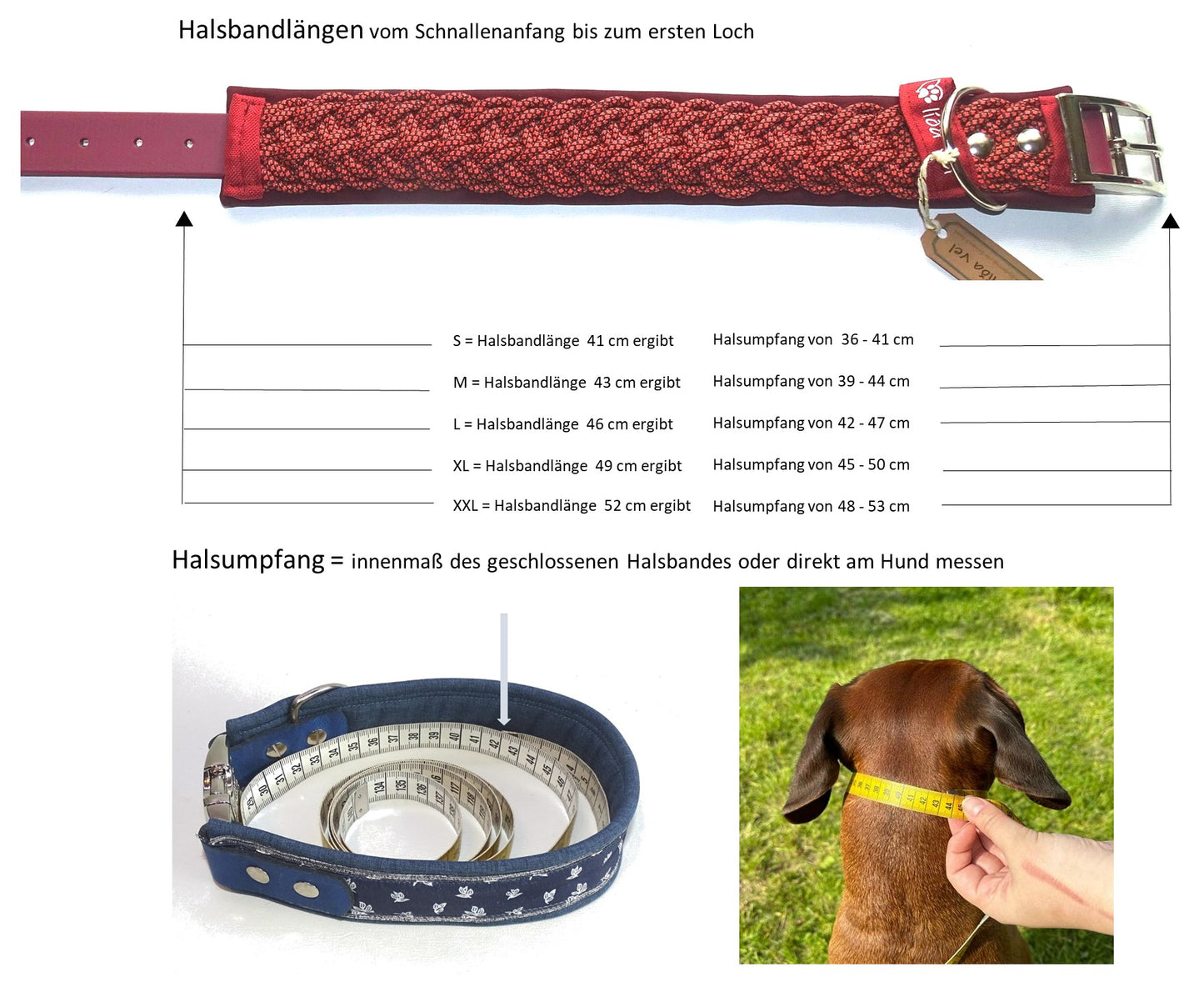 Paracordhalsband Softshell gepolstert Bordeaux verstellbar
