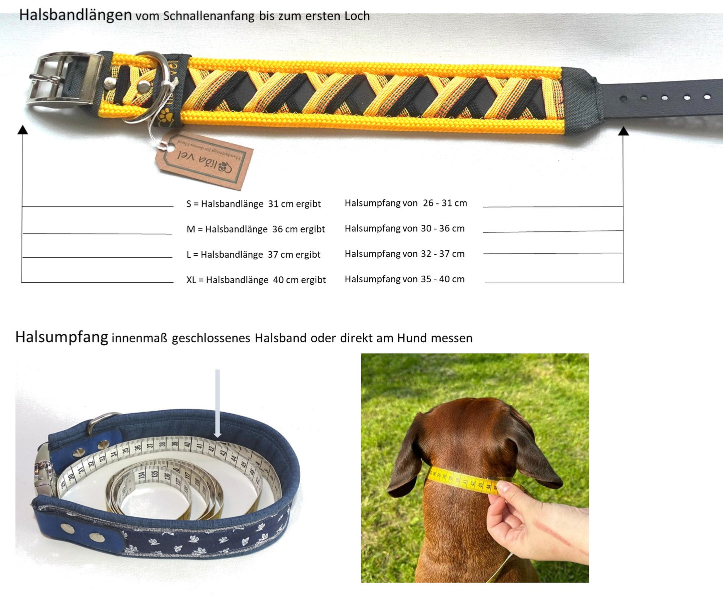 Funny Biothane Halsband Gelb verstellbar