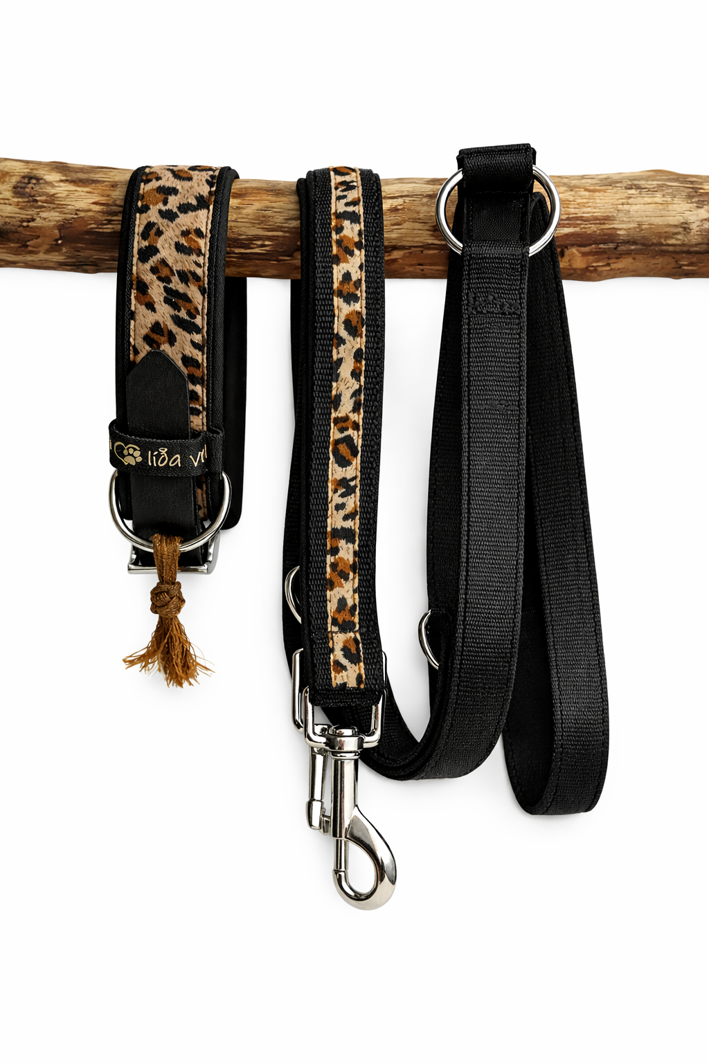 Hundehalsband gepolstert in Leo Print verstellbar