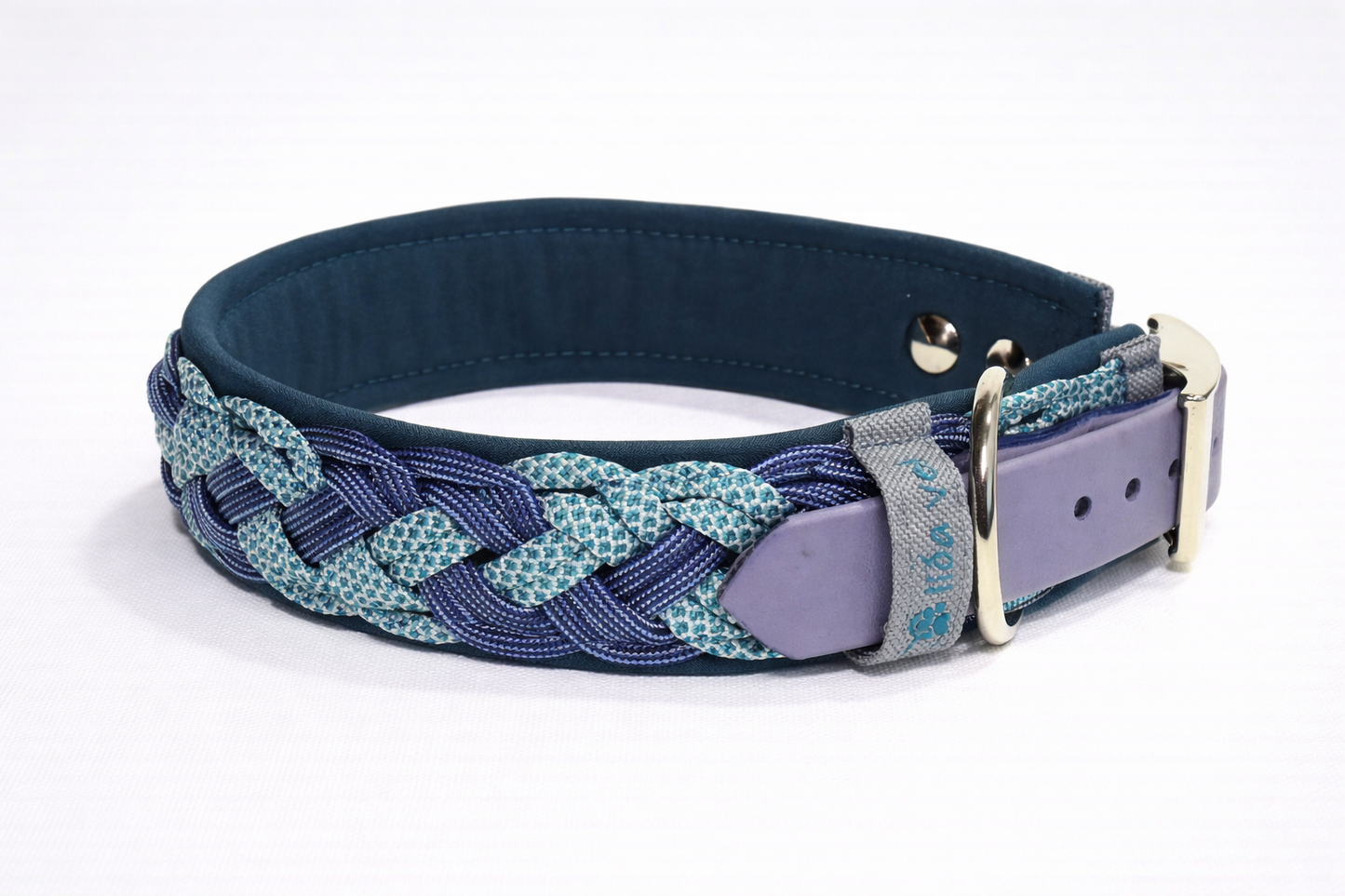 Paracordhalsband gepolstert in blau verstellbar