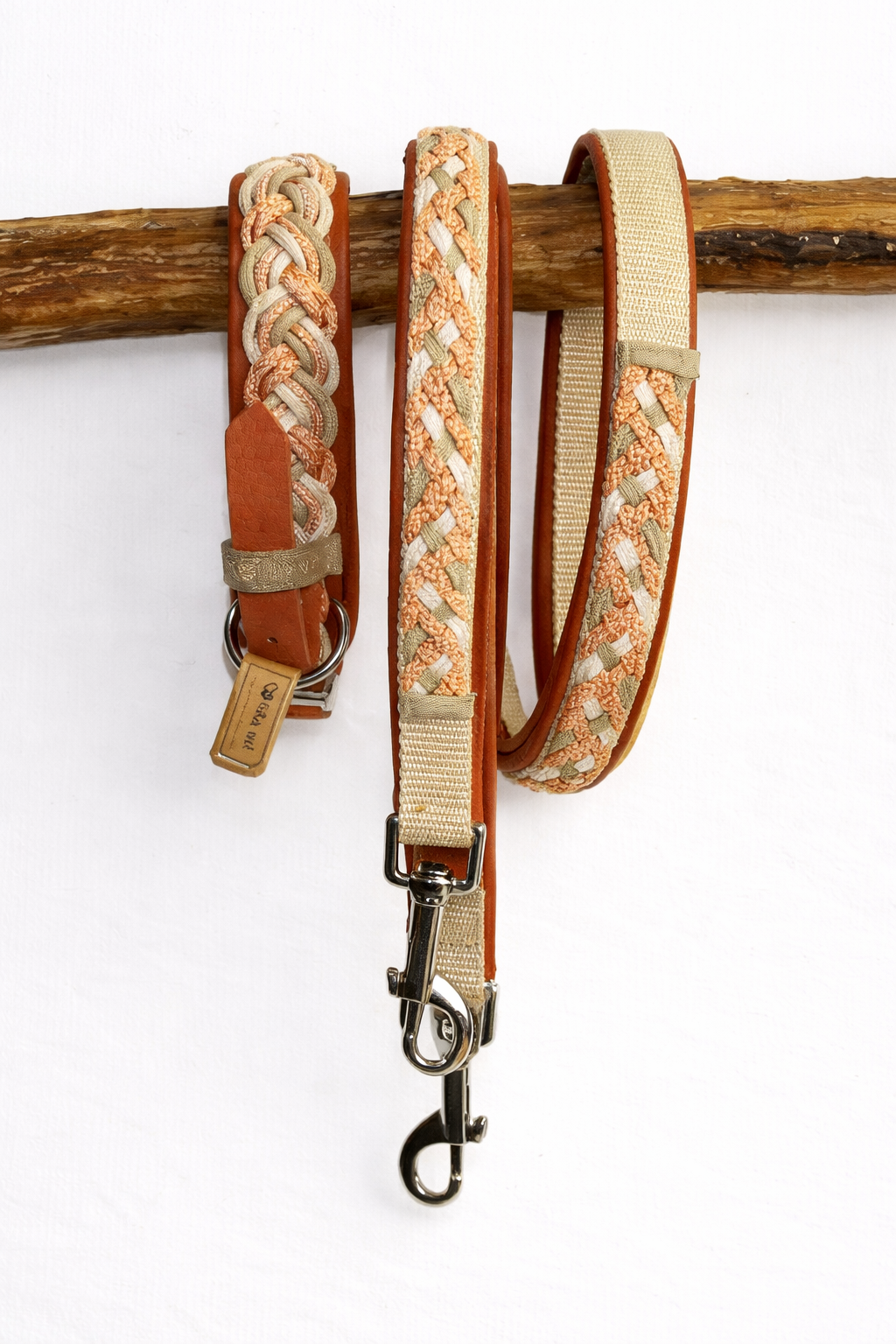 Paracordhalsband gepolstert in orange verstellbar