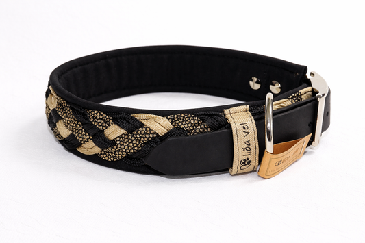 Paracordhalsband gepolstert in schwarz verstellbar