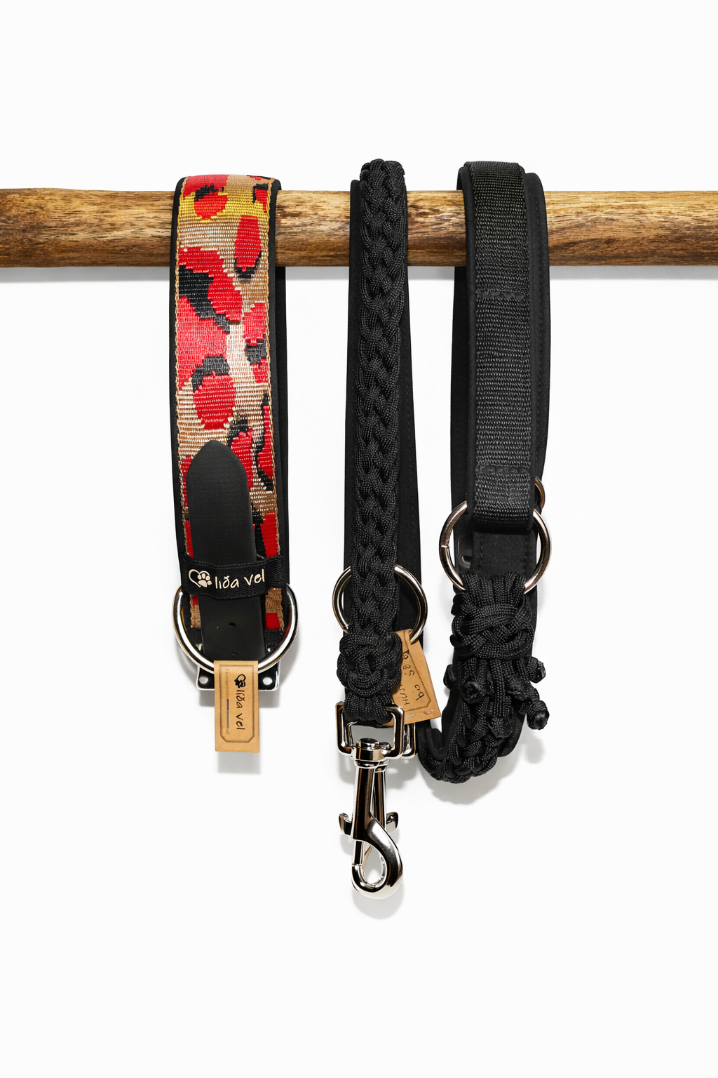 Hundehalsband gepolstert in Leo Rot verstellbar