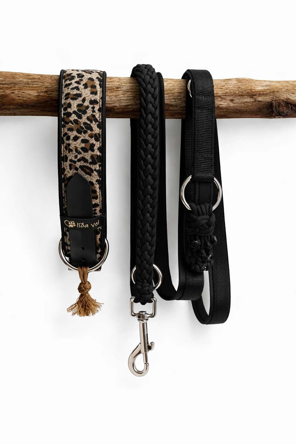 Hundehalsband gepolstert in Leo Print verstellbar