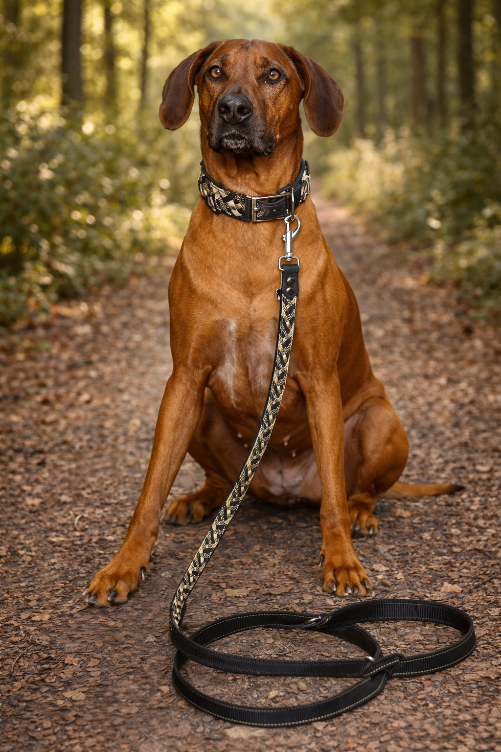Paracordhalsband gepolstert in schwarz verstellbar