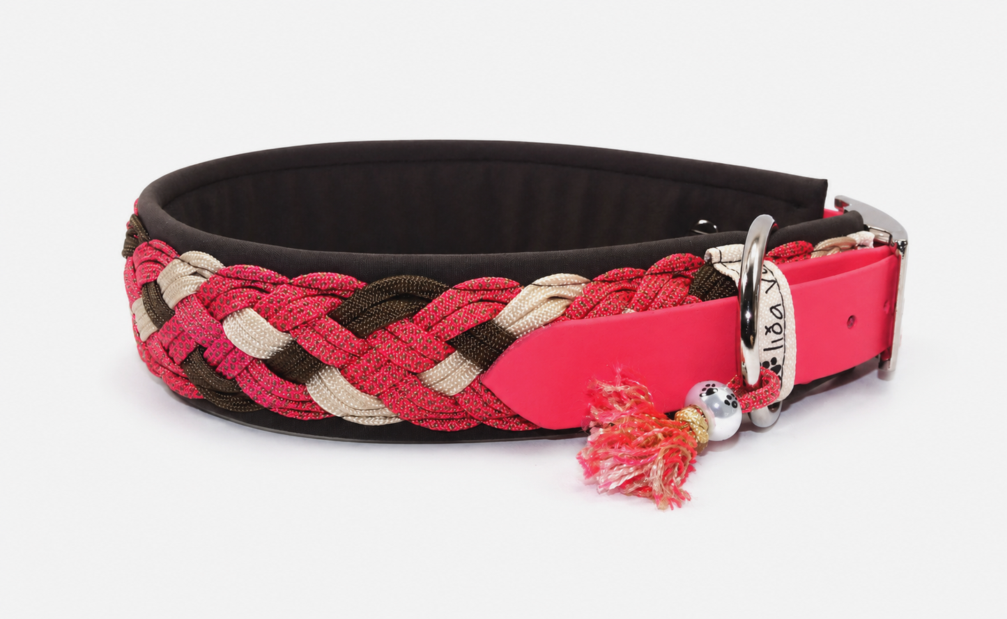 Paracordhalsband gepolstert in coralle verstellbar