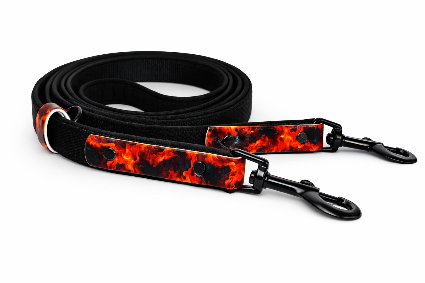 Alva gepolstertes Biothane Halsband Flammen verstellbar