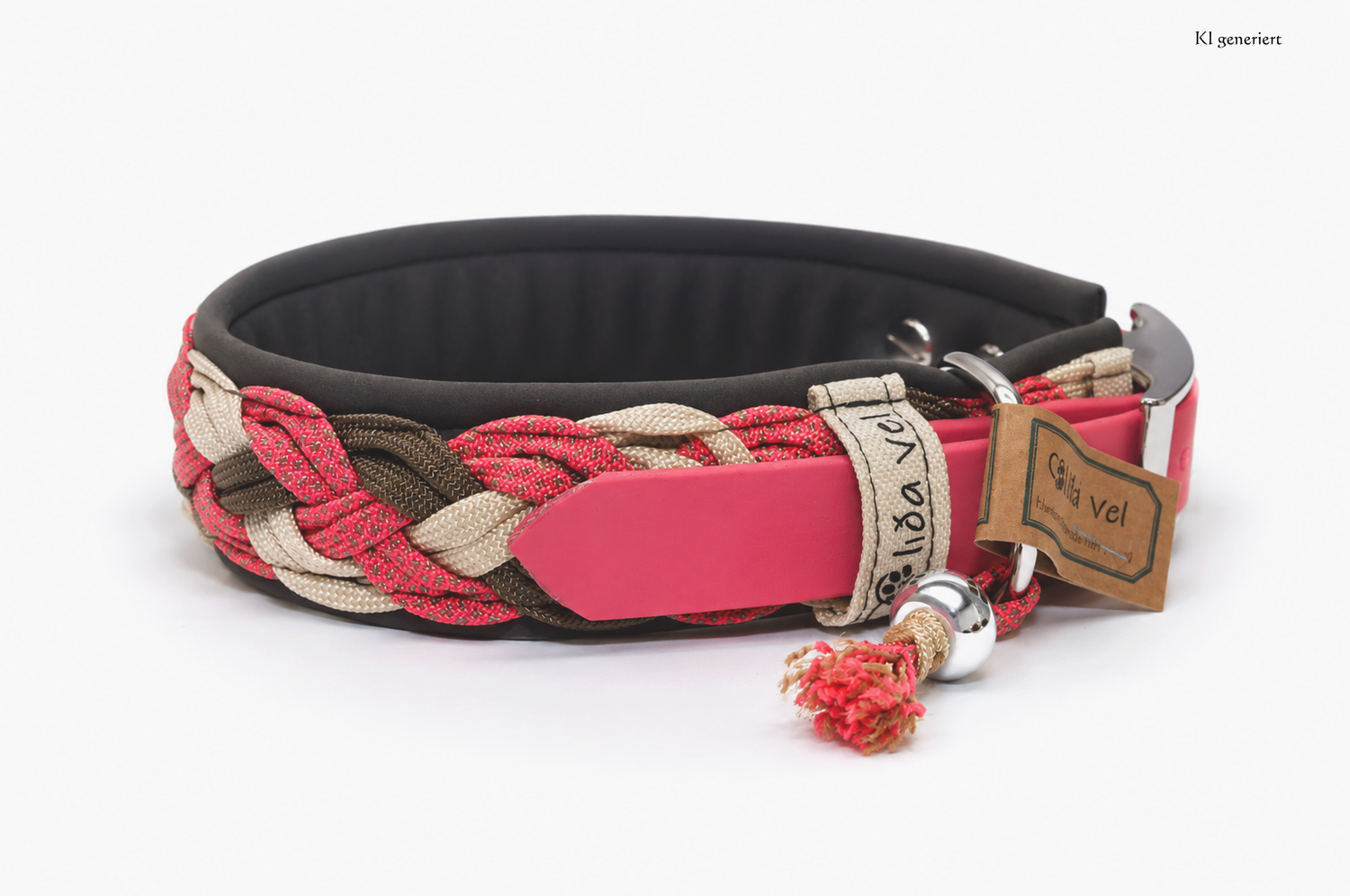 Paracordhalsband gepolstert in coralle verstellbar
