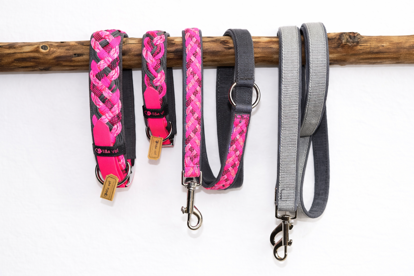 Paracordhalsband gepolstert in pink verstellbar