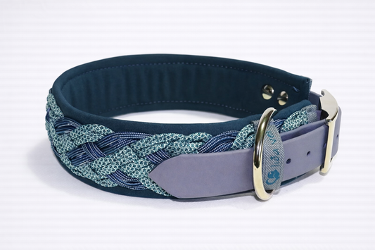 Paracordhalsband gepolstert in blau verstellbar