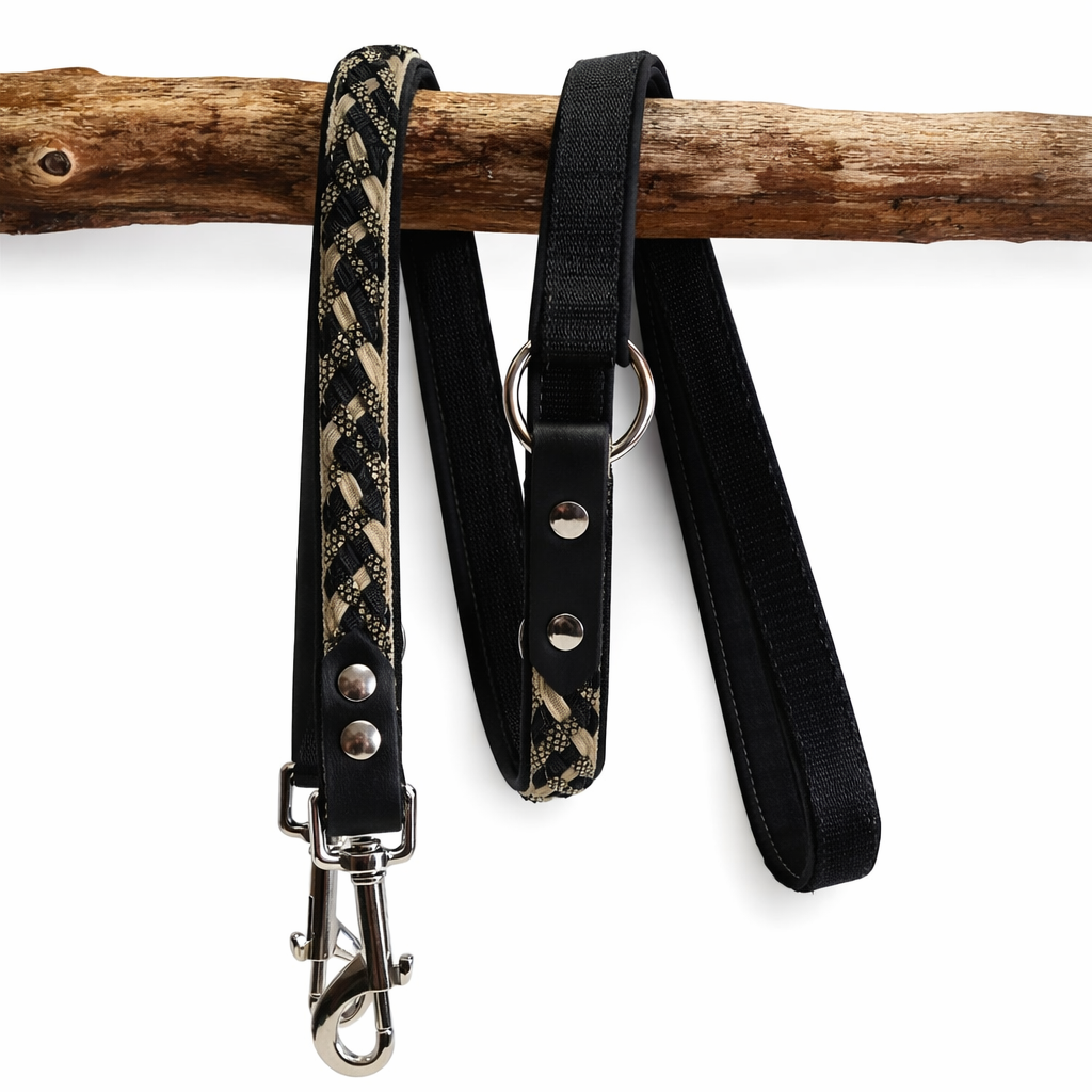 Softshell Leine mit geflochtenem Paracord Muster, viele Farben