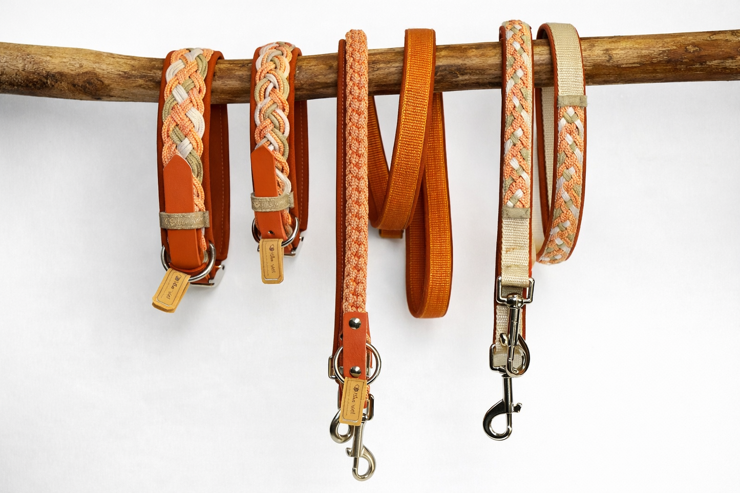 Paracordhalsband gepolstert in orange verstellbar