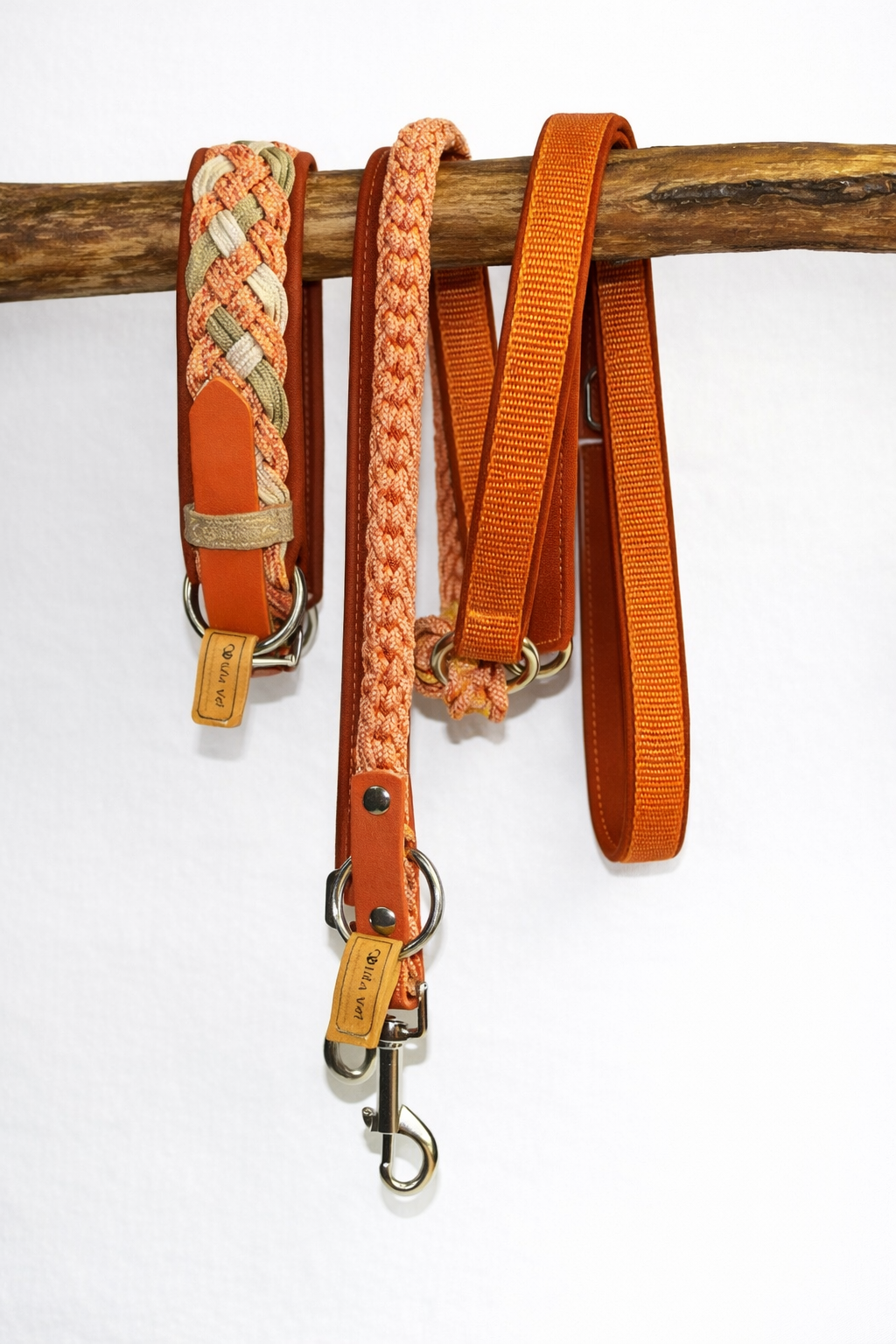 Paracordhalsband gepolstert in orange verstellbar