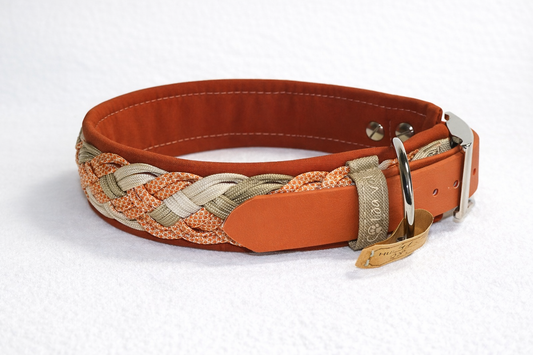 Paracordhalsband gepolstert in orange verstellbar