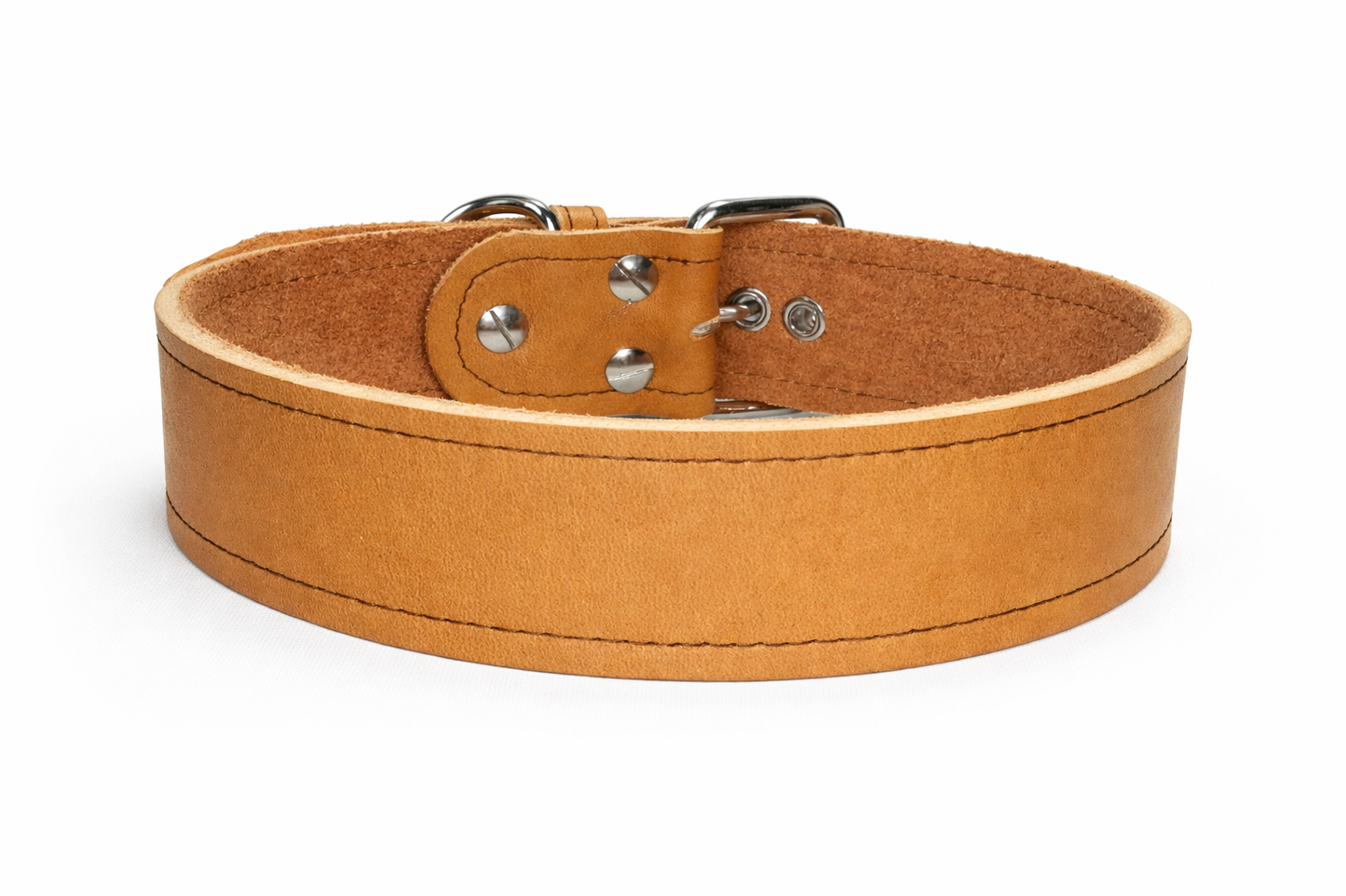 Fettlederhalsband Camel