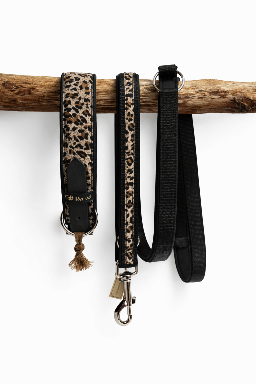 Hundehalsband gepolstert in Leo Print verstellbar