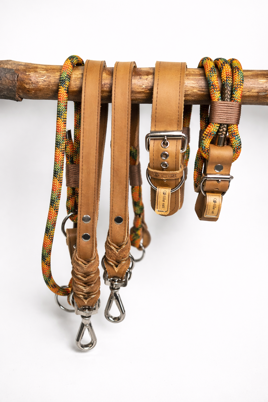 Fettlederhalsband Camel