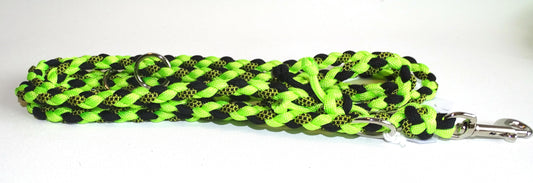 Paracord Leine mini in Neon Grün Schwarz