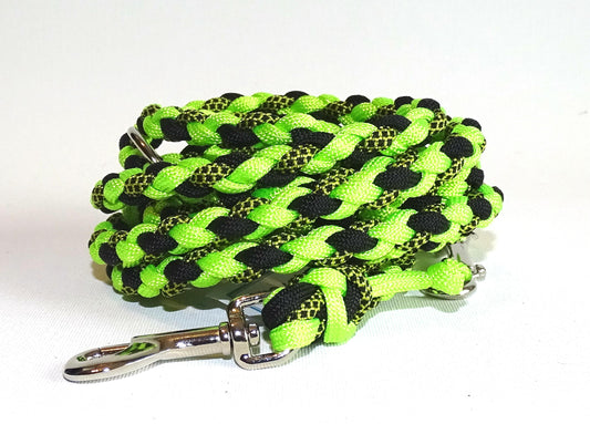 Paracord Leine mini in Neon Grün Schwarz