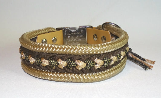 Breites Hundehalsband Beige Halsumpfang 37 cm