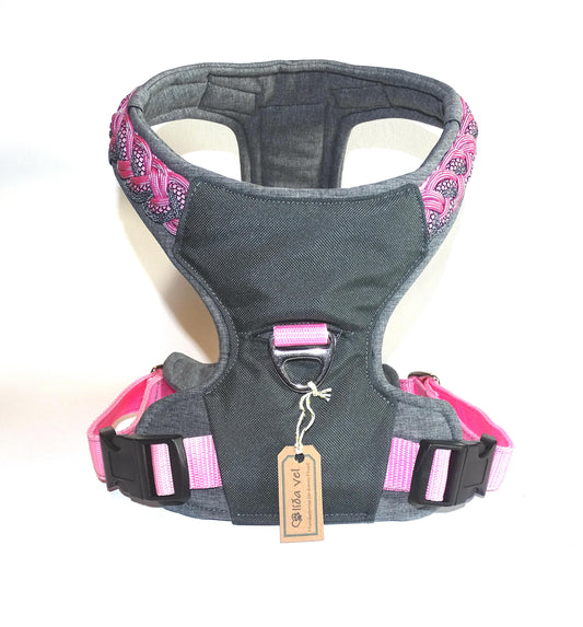 Gepolstertes Hunde Geschirr Rosa Paracord, personalisierbar